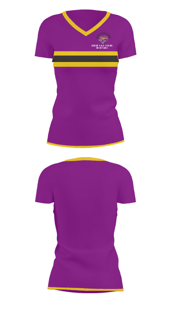 Women's Short Sleeve Vneck Shirt, Elkton High School Wrestling, Wrestling, Teamtime, Team time, sublimation, custom sports apparel, team uniforms, spirit wear, spiritwear, sports uniforms, custom shirts, team store, custom team store, fundraiser sports, apparel fundraiser