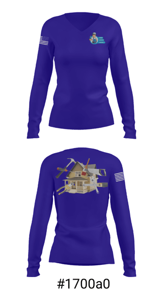 Women's Long Sleeve Vneck Shirt, Castillo's painting, , Teamtime, Team time, sublimation, custom sports apparel, team uniforms, spirit wear, spiritwear, sports uniforms, custom shirts, team store, custom team store, fundraiser sports, apparel fundraiser