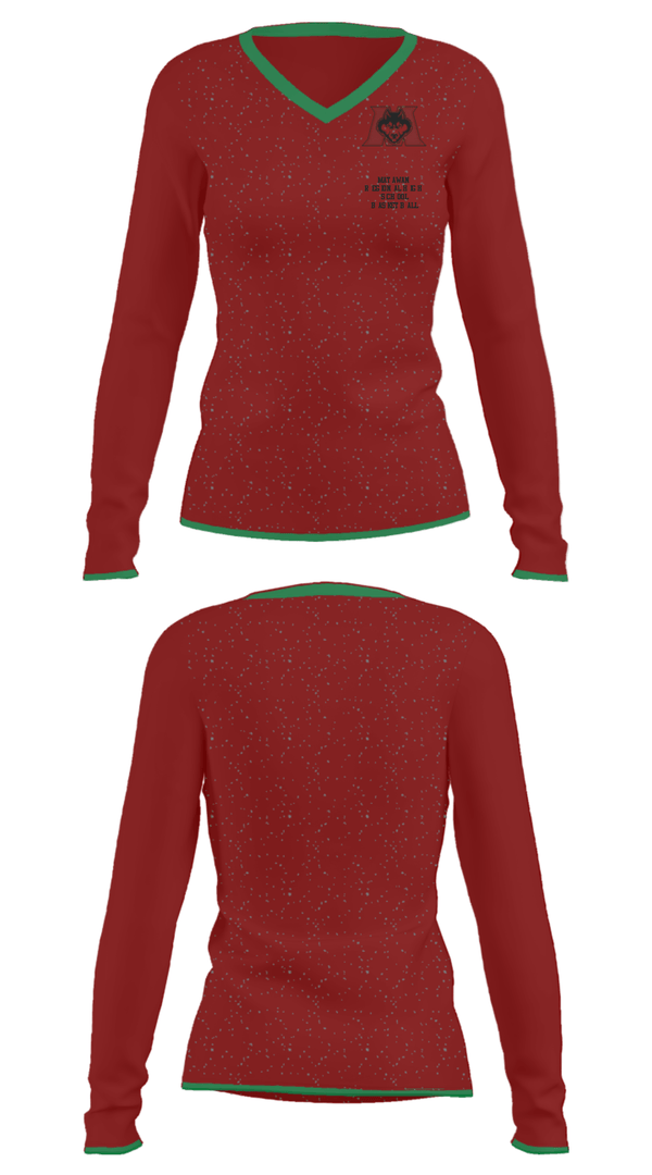 Women's Long Sleeve Vneck Shirt, Matawan Regional High School Basketball, Men's Basketball, Teamtime, Team time, sublimation, custom sports apparel, team uniforms, spirit wear, spiritwear, sports uniforms, custom shirts, team store, custom team store, fundraiser sports, apparel fundraiser