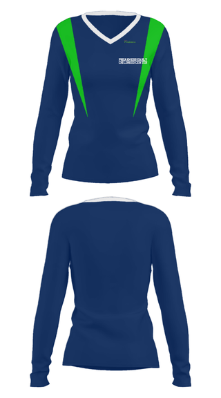 Women's Long Sleeve Vneck Shirt, Preakness Early Childhood Center, Spirit Store, Teamtime, Team time, sublimation, custom sports apparel, team uniforms, spirit wear, spiritwear, sports uniforms, custom shirts, team store, custom team store, fundraiser sports, apparel fundraiser