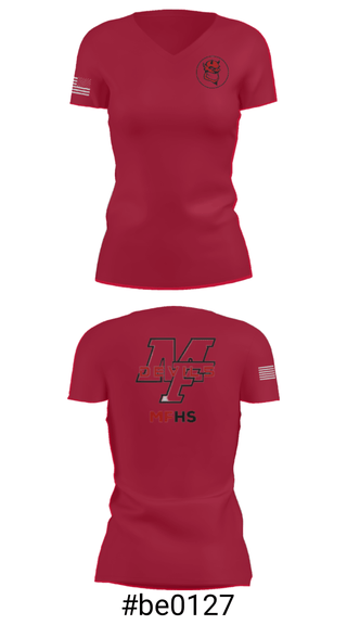Women's Short Sleeve Vneck Shirt, Marion Franklin lady Red Devils, Women's Basketball, Teamtime, Team time, sublimation, custom sports apparel, team uniforms, spirit wear, spiritwear, sports uniforms, custom shirts, team store, custom team store, fundraiser sports, apparel fundraiser