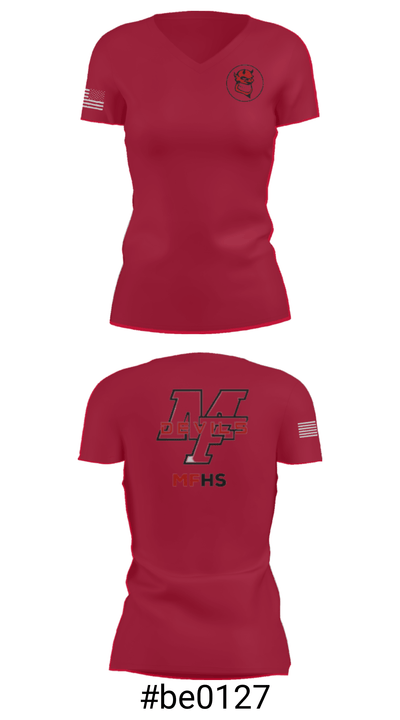 Marion Franklin lady Red Devils 63325407 Women's Short Sleeve V-neck Shirt - 21