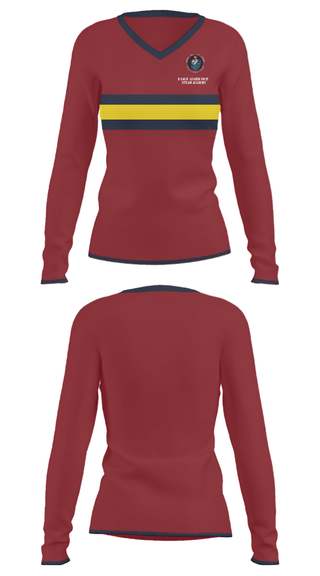 Women's Long Sleeve Vneck Shirt, Reach Leadership Steam Academy, Spirit Store, Teamtime, Team time, sublimation, custom sports apparel, team uniforms, spirit wear, spiritwear, sports uniforms, custom shirts, team store, custom team store, fundraiser sports, apparel fundraiser