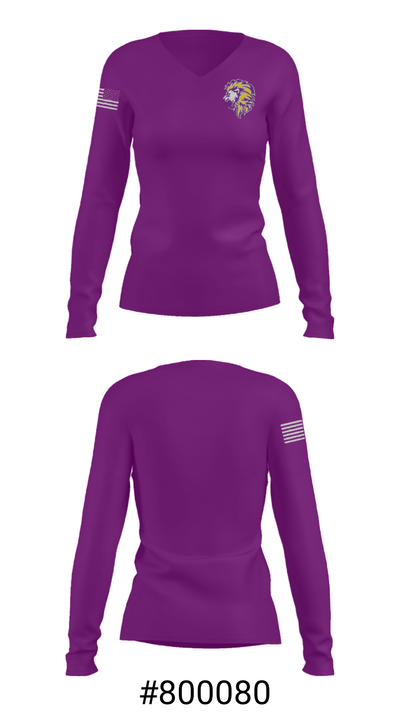 Tallwood High School Basketball 47349667 Women's Long Sleeve V-neck Shirt - 20