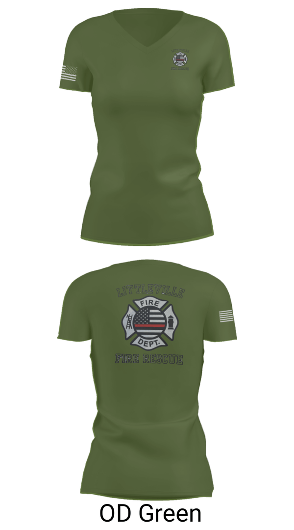 Women's Short Sleeve Vneck Shirt, Littleville Fire & Rescue, Fire Department, Teamtime, Team time, sublimation, custom sports apparel, team uniforms, spirit wear, spiritwear, sports uniforms, custom shirts, team store, custom team store, fundraiser sports, apparel fundraiser