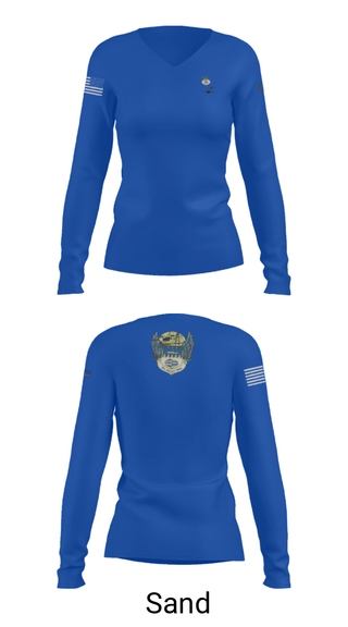 Women's Long Sleeve Vneck Shirt, , Air Force, Teamtime, Team time, sublimation, custom sports apparel, team uniforms, spirit wear, spiritwear, sports uniforms, custom shirts, team store, custom team store, fundraiser sports, apparel fundraiser