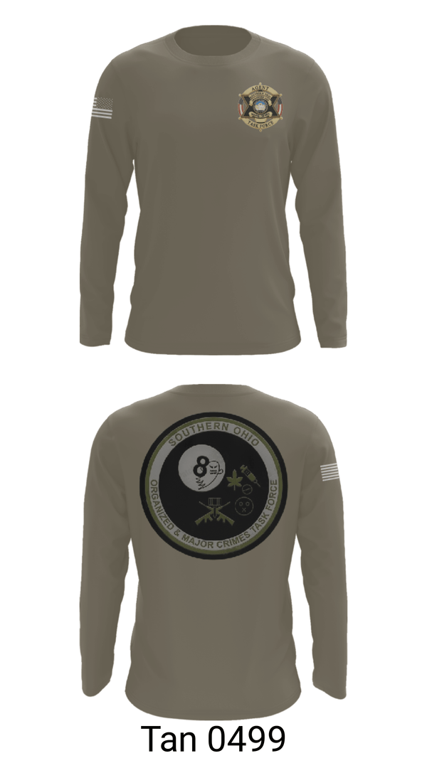 Long Sleeve Performance Shirt, Southern Ohio Organized and Major Crimes Task Force, Police, Teamtime, Team time, sublimation, custom sports apparel, team uniforms, spirit wear, spiritwear, sports uniforms, custom shirts, team store, custom team store, fundraiser sports, apparel fundraiser