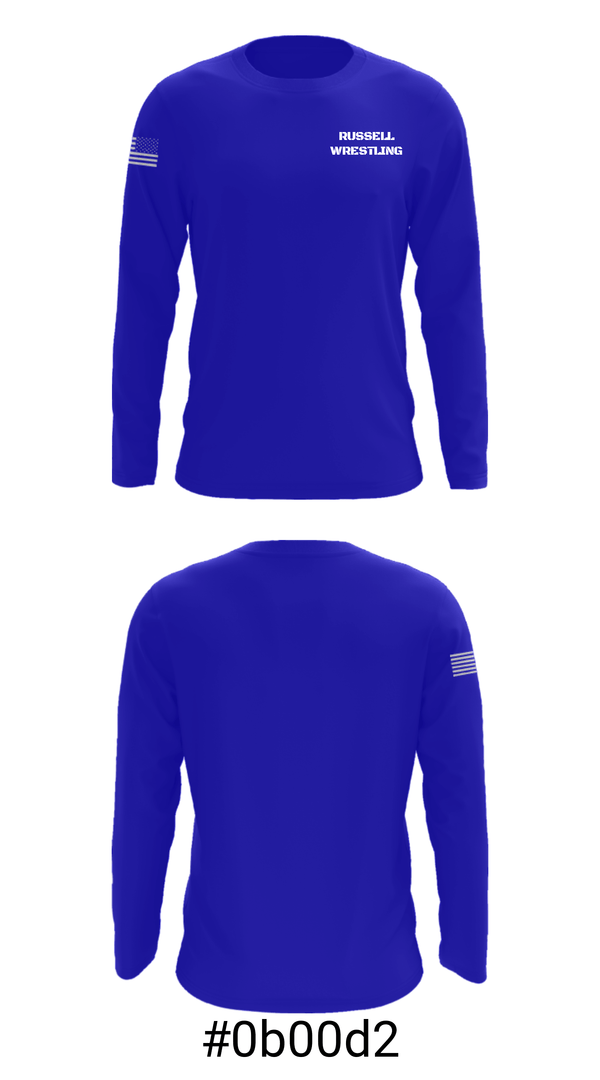 Long Sleeve Performance Shirt, RUSSELL WRESTLING, Wrestling, Teamtime, Team time, sublimation, custom sports apparel, team uniforms, spirit wear, spiritwear, sports uniforms, custom shirts, team store, custom team store, fundraiser sports, apparel fundraiser