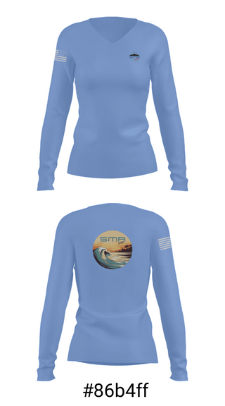 Women's Long Sleeve Vneck Shirt, SMR -1740, Football, Teamtime, Team time, sublimation, custom sports apparel, team uniforms, spirit wear, spiritwear, sports uniforms, custom shirts, team store, custom team store, fundraiser sports, apparel fundraiser