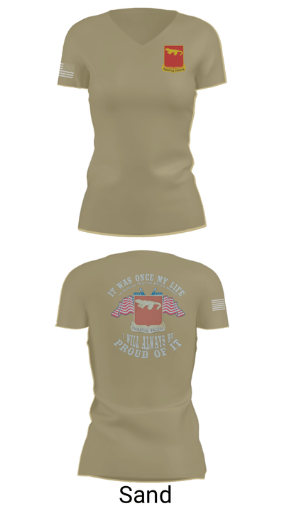 Alpha Battery 1st Battalion 75th Field Artillery 73323132 Women's Short Sleeve V-neck Shirt - 44