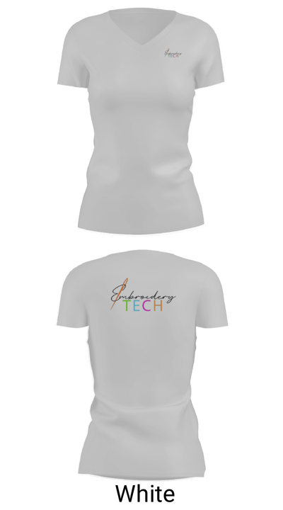 Embroidery Tech 30596035 Women's Short Sleeve V-neck Shirt - 7