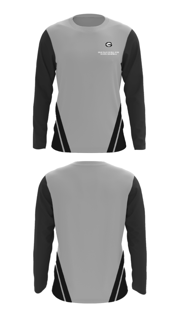 Long Sleeve Performance Shirt, Granville Central High School Basketball, Men's Basketball, Teamtime, Team time, sublimation, custom sports apparel, team uniforms, spirit wear, spiritwear, sports uniforms, custom shirts, team store, custom team store, fundraiser sports, apparel fundraiser