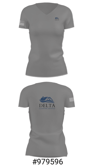 Women's Short Sleeve Vneck Shirt, Delta cleaning LLC, , Teamtime, Team time, sublimation, custom sports apparel, team uniforms, spirit wear, spiritwear, sports uniforms, custom shirts, team store, custom team store, fundraiser sports, apparel fundraiser