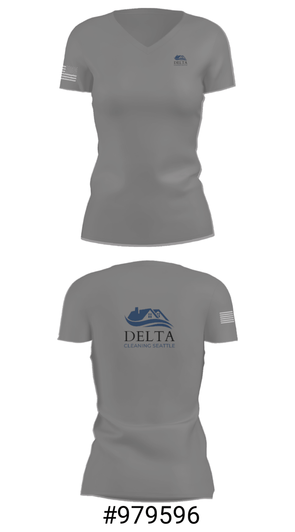 Women's Short Sleeve Vneck Shirt, Delta cleaning LLC, , Teamtime, Team time, sublimation, custom sports apparel, team uniforms, spirit wear, spiritwear, sports uniforms, custom shirts, team store, custom team store, fundraiser sports, apparel fundraiser