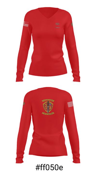 3rd. Battalion 7th. Marines 15768807 Women's Long Sleeve V-neck Shirt - 7