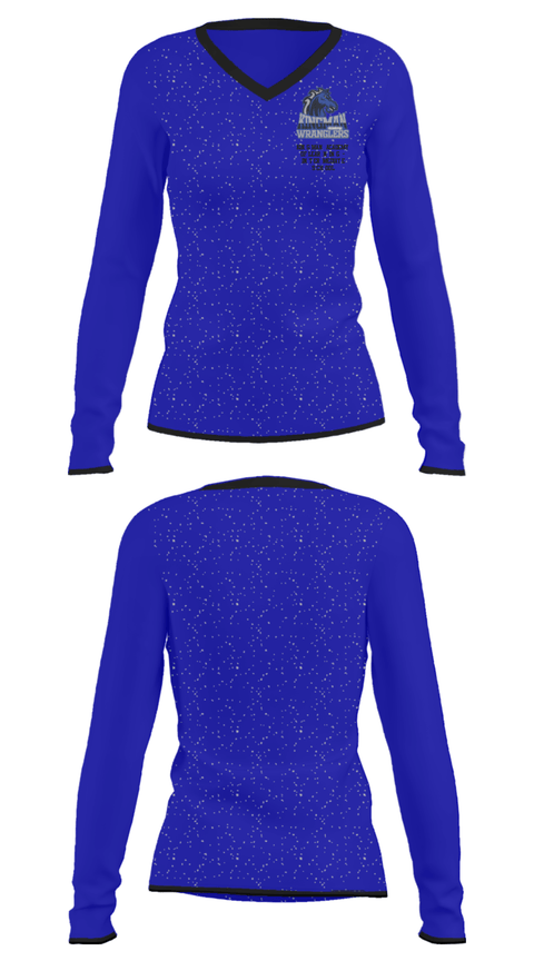 Women's Long Sleeve Vneck Shirt, Kingman Academy Of Learning - Intermediate School, Spirit Store, Teamtime, Team time, sublimation, custom sports apparel, team uniforms, spirit wear, spiritwear, sports uniforms, custom shirts, team store, custom team store, fundraiser sports, apparel fundraiser