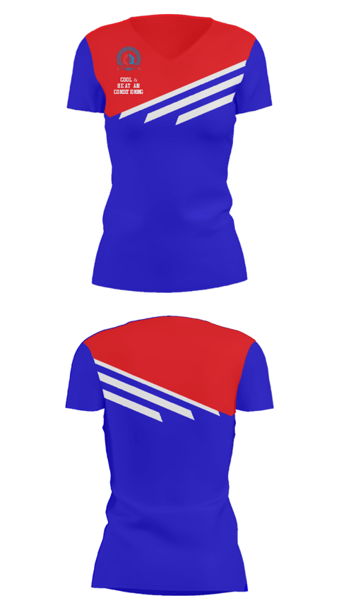 Women's Short Sleeve Vneck Shirt, Cool & Heat Air Conditioning, , Teamtime, Team time, sublimation, custom sports apparel, team uniforms, spirit wear, spiritwear, sports uniforms, custom shirts, team store, custom team store, fundraiser sports, apparel fundraiser
