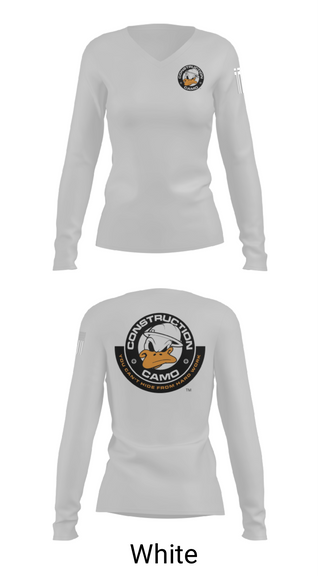 Women's Long Sleeve Vneck Shirt, Construction Camo, , Teamtime, Team time, sublimation, custom sports apparel, team uniforms, spirit wear, spiritwear, sports uniforms, custom shirts, team store, custom team store, fundraiser sports, apparel fundraiser