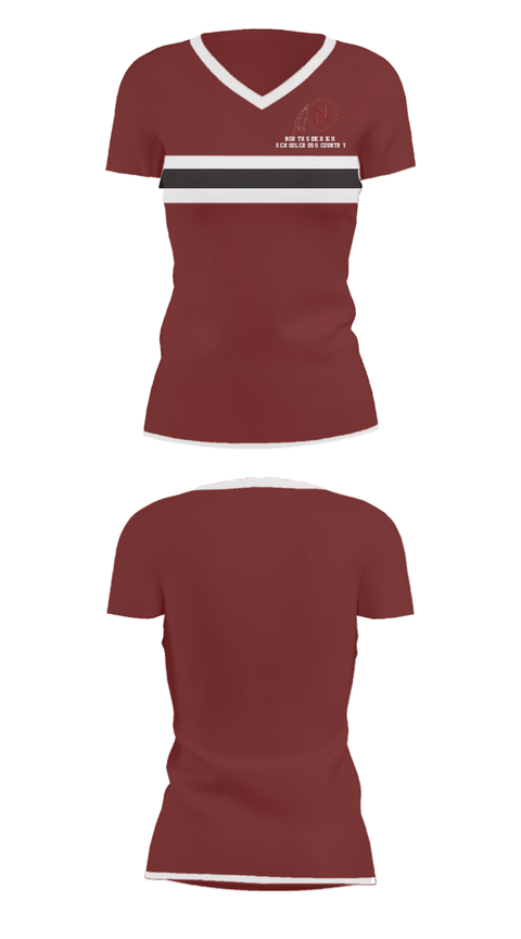 Women's Short Sleeve Vneck Shirt, Northside High School Cross Country, Cross Country, Teamtime, Team time, sublimation, custom sports apparel, team uniforms, spirit wear, spiritwear, sports uniforms, custom shirts, team store, custom team store, fundraiser sports, apparel fundraiser