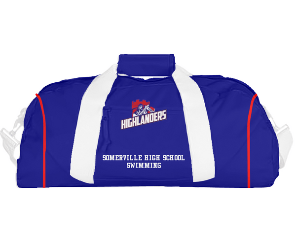 Duffle Bag, Somerville High School Swimming, Swimming, Teamtime, Team time, sublimation, custom sports apparel, team uniforms, spirit wear, spiritwear, sports uniforms, custom shirts, team store, custom team store, fundraiser sports, apparel fundraiser