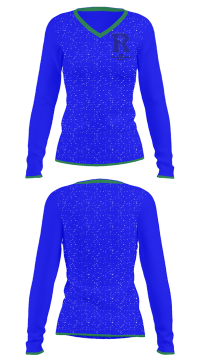Rice Intermediate/Middle School 93980660 Women's Long Sleeve V-neck Shirt - 33