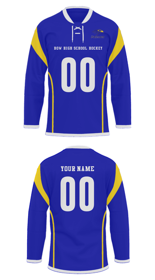 Hockey Jersey, Bow High School Hockey, Ice Hockey, Teamtime, Team time, sublimation, custom sports apparel, team uniforms, spirit wear, spiritwear, sports uniforms, custom shirts, team store, custom team store, fundraiser sports, apparel fundraiser