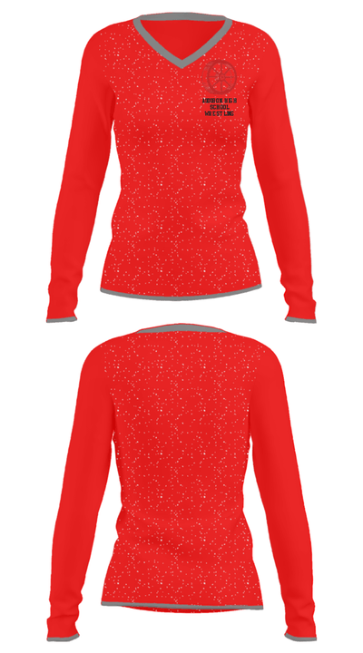 Audubon High School Wrestling 71645133 Women's Long Sleeve V-neck Shirt - 34