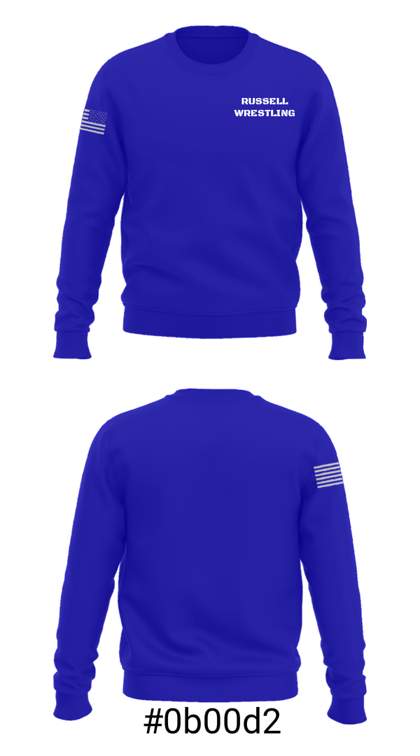 Crew Neck Sweatshirt, RUSSELL WRESTLING, Wrestling, Teamtime, Team time, sublimation, custom sports apparel, team uniforms, spirit wear, spiritwear, sports uniforms, custom shirts, team store, custom team store, fundraiser sports, apparel fundraiser