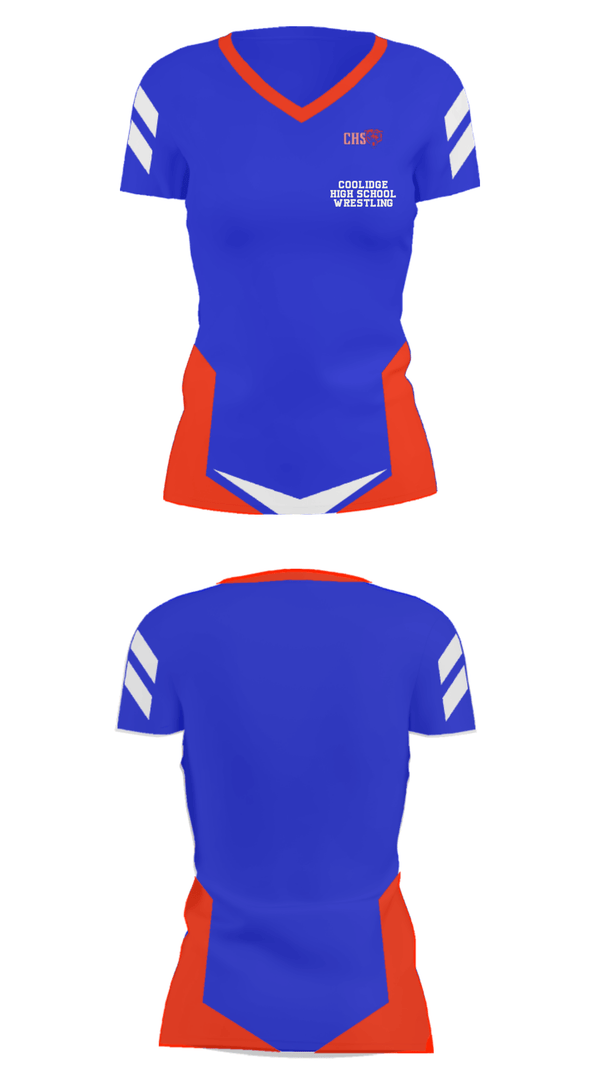 Women's Short Sleeve Vneck Shirt, Coolidge High School Wrestling, Wrestling, Teamtime, Team time, sublimation, custom sports apparel, team uniforms, spirit wear, spiritwear, sports uniforms, custom shirts, team store, custom team store, fundraiser sports, apparel fundraiser