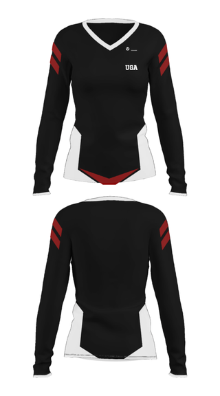 Women's Long Sleeve Vneck Shirt, UGA, , Teamtime, Team time, sublimation, custom sports apparel, team uniforms, spirit wear, spiritwear, sports uniforms, custom shirts, team store, custom team store, fundraiser sports, apparel fundraiser