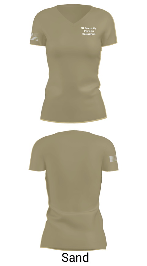 Women's Short Sleeve Vneck Shirt, 51 Security Forces Squadron, , Teamtime, Team time, sublimation, custom sports apparel, team uniforms, spirit wear, spiritwear, sports uniforms, custom shirts, team store, custom team store, fundraiser sports, apparel fundraiser