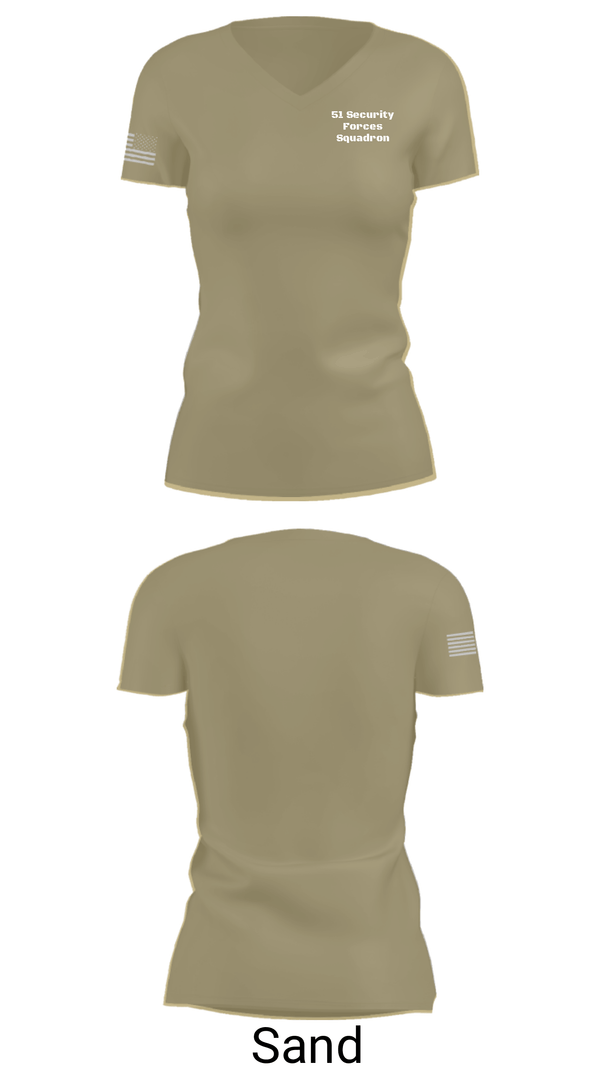 Women's Short Sleeve Vneck Shirt, 51 Security Forces Squadron, , Teamtime, Team time, sublimation, custom sports apparel, team uniforms, spirit wear, spiritwear, sports uniforms, custom shirts, team store, custom team store, fundraiser sports, apparel fundraiser
