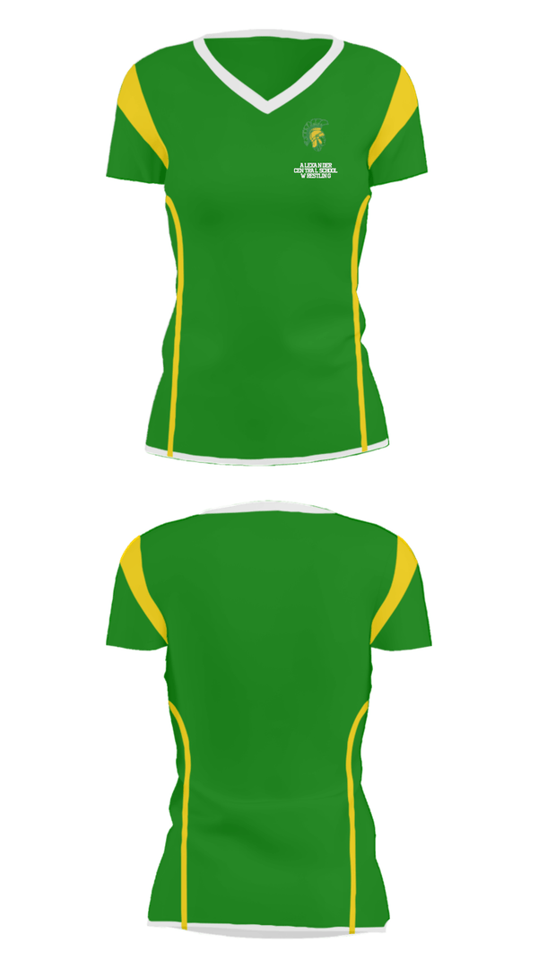 Women's Short Sleeve Vneck Shirt, Alexander Central School Wrestling, Wrestling, Teamtime, Team time, sublimation, custom sports apparel, team uniforms, spirit wear, spiritwear, sports uniforms, custom shirts, team store, custom team store, fundraiser sports, apparel fundraiser