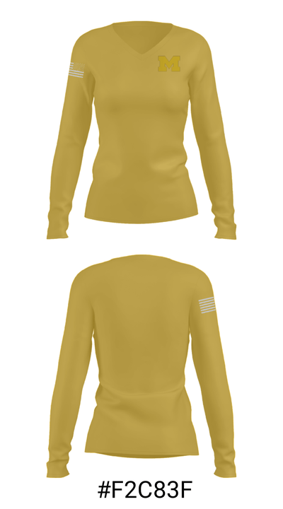 University of Michigan Gymnastics 92290961 Women's Long Sleeve V-neck Shirt - 20