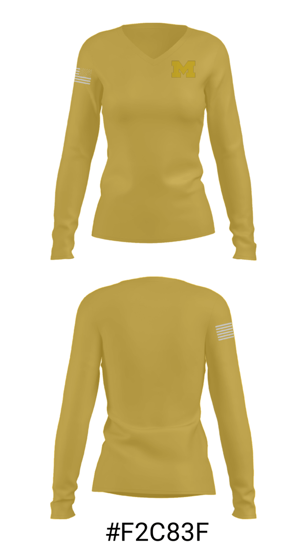 Women's Long Sleeve Vneck Shirt, University of Michigan Gymnastics, Men's Basketball, Teamtime, Team time, sublimation, custom sports apparel, team uniforms, spirit wear, spiritwear, sports uniforms, custom shirts, team store, custom team store, fundraiser sports, apparel fundraiser