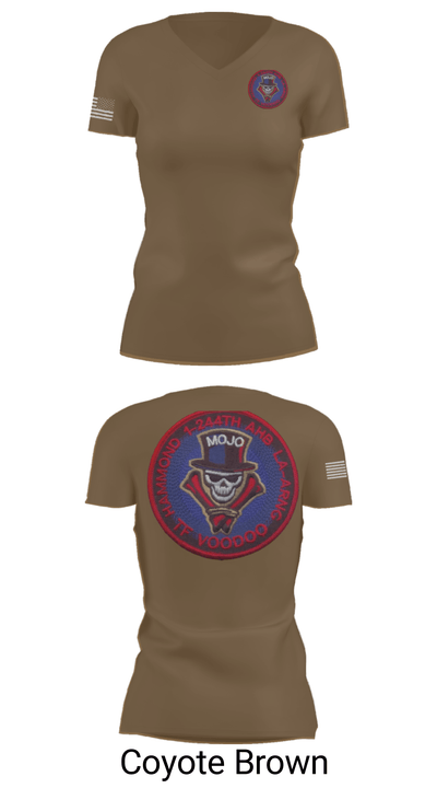 1-244th AASF 18412606 Women's Short Sleeve V-neck Shirt - 12