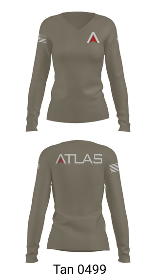 Women's Long Sleeve Vneck Shirt, , Army, Teamtime, Team time, sublimation, custom sports apparel, team uniforms, spirit wear, spiritwear, sports uniforms, custom shirts, team store, custom team store, fundraiser sports, apparel fundraiser