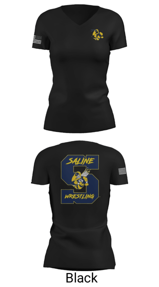 Women's Short Sleeve Vneck Shirt, Saline Middle School Wrestling, Wrestling, Teamtime, Team time, sublimation, custom sports apparel, team uniforms, spirit wear, spiritwear, sports uniforms, custom shirts, team store, custom team store, fundraiser sports, apparel fundraiser