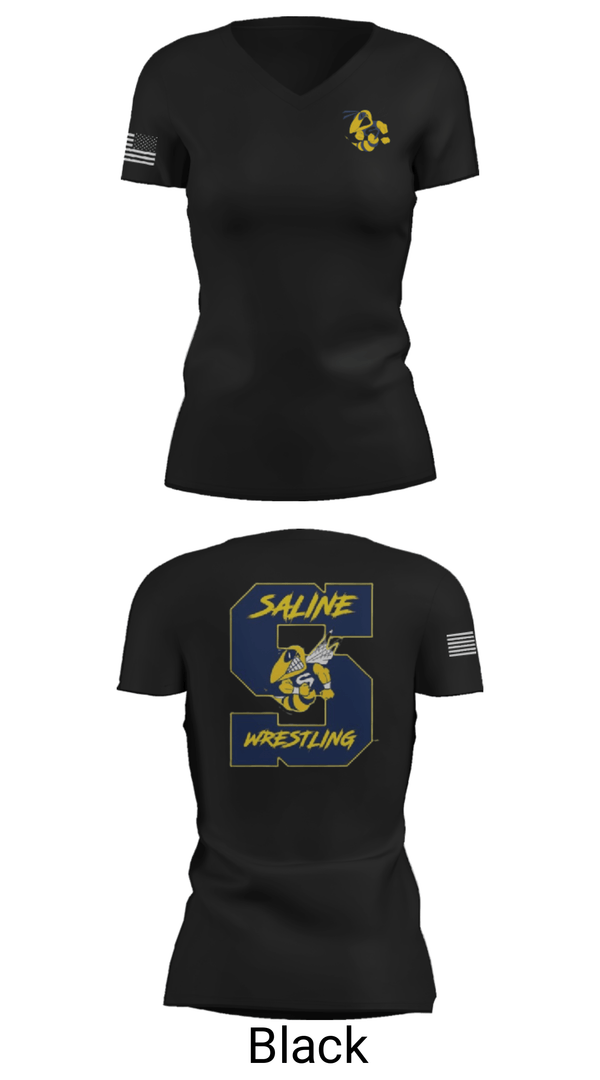 Women's Short Sleeve Vneck Shirt, Saline Middle School Wrestling, Wrestling, Teamtime, Team time, sublimation, custom sports apparel, team uniforms, spirit wear, spiritwear, sports uniforms, custom shirts, team store, custom team store, fundraiser sports, apparel fundraiser