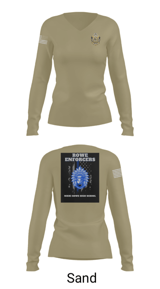 Women's Long Sleeve Vneck Shirt, Rowe Enforcers, Police, Teamtime, Team time, sublimation, custom sports apparel, team uniforms, spirit wear, spiritwear, sports uniforms, custom shirts, team store, custom team store, fundraiser sports, apparel fundraiser