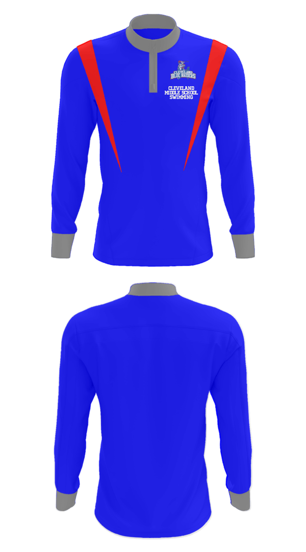 Quarter Zip Jacket, Cleveland Middle School Swimming, Swimming, Teamtime, Team time, sublimation, custom sports apparel, team uniforms, spirit wear, spiritwear, sports uniforms, custom shirts, team store, custom team store, fundraiser sports, apparel fundraiser