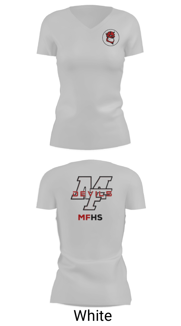 Women's Short Sleeve Vneck Shirt, Marion Franklin lady Red Devils, Women's Basketball, Teamtime, Team time, sublimation, custom sports apparel, team uniforms, spirit wear, spiritwear, sports uniforms, custom shirts, team store, custom team store, fundraiser sports, apparel fundraiser