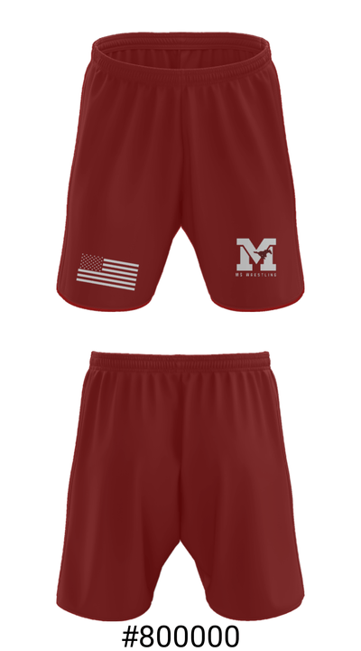 Mount Vernon High School Wrestling 5596500 Athletic Shorts With Pockets - 15