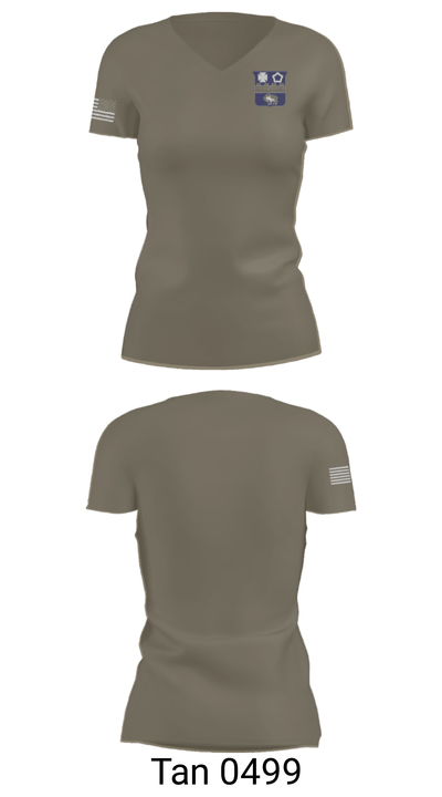 C Co 4th Battalion 17th Infantry, 7th Infantry Division 60203544 Women's Short Sleeve V-neck Shirt - 36