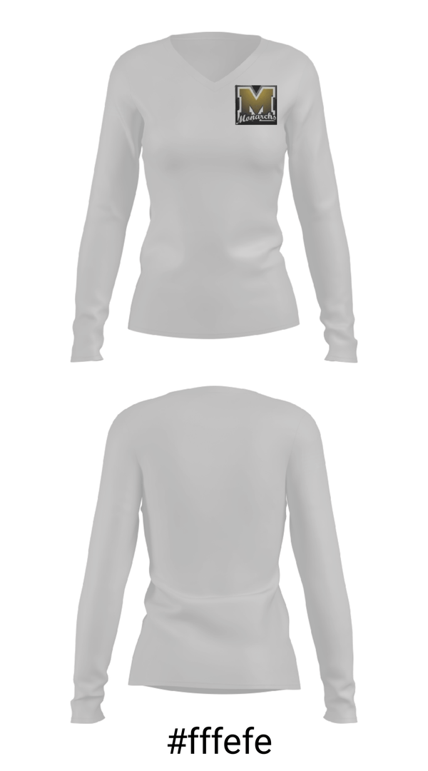 Women's Long Sleeve Vneck Shirt, Manning Junior High School Basketball, Women's Basketball, Teamtime, Team time, sublimation, custom sports apparel, team uniforms, spirit wear, spiritwear, sports uniforms, custom shirts, team store, custom team store, fundraiser sports, apparel fundraiser