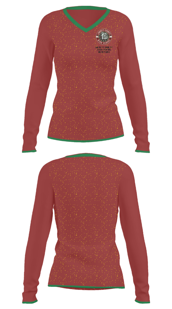 Women's Long Sleeve Vneck Shirt, Liberty County High School Wrestling, Wrestling, Teamtime, Team time, sublimation, custom sports apparel, team uniforms, spirit wear, spiritwear, sports uniforms, custom shirts, team store, custom team store, fundraiser sports, apparel fundraiser