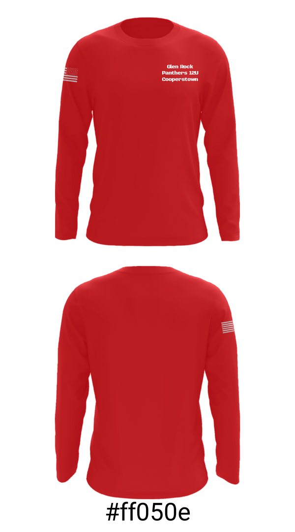 Long Sleeve Performance Shirt, Glen Rock Panthers 12U Cooperstown, Baseball, Teamtime, Team time, sublimation, custom sports apparel, team uniforms, spirit wear, spiritwear, sports uniforms, custom shirts, team store, custom team store, fundraiser sports, apparel fundraiser
