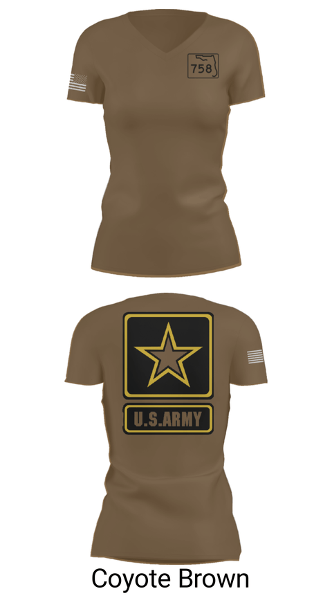 Women's Short Sleeve Vneck Shirt, 758 maintenance company, Army, Teamtime, Team time, sublimation, custom sports apparel, team uniforms, spirit wear, spiritwear, sports uniforms, custom shirts, team store, custom team store, fundraiser sports, apparel fundraiser