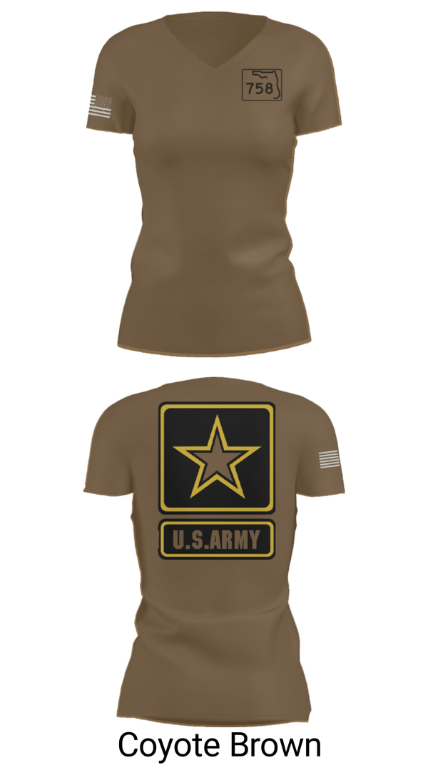 Women's Short Sleeve Vneck Shirt, 758 maintenance company, Army, Teamtime, Team time, sublimation, custom sports apparel, team uniforms, spirit wear, spiritwear, sports uniforms, custom shirts, team store, custom team store, fundraiser sports, apparel fundraiser