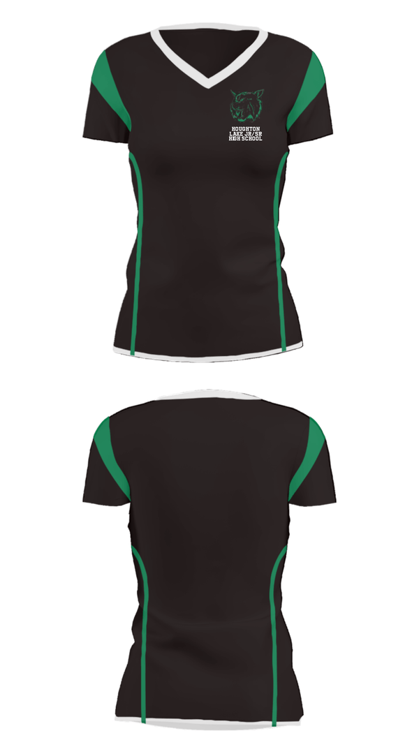 Women's Short Sleeve Vneck Shirt, Houghton Lake Jr/Sr High School, Spirit Store, Teamtime, Team time, sublimation, custom sports apparel, team uniforms, spirit wear, spiritwear, sports uniforms, custom shirts, team store, custom team store, fundraiser sports, apparel fundraiser